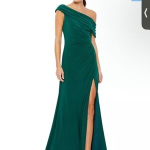 Mac Duggal One Shoulder Teal Gown